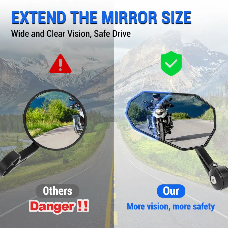 360° Rotatable Motorcycle Rearview Mirrors