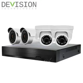 Devision / HDCVI DVR Kit / 4 Channels / 5MN XVR / NO HDD / 2 x 4MP Eyeball Cameras   2 x 4MP Bullet Cameras w/ 4mm Lens / DVA-XD2504-4440