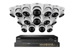 Lorex Elite Series NVR with N4 (Nocturnal Series) IP Dome Cameras - 4K 32-Channel 8TB Wired System