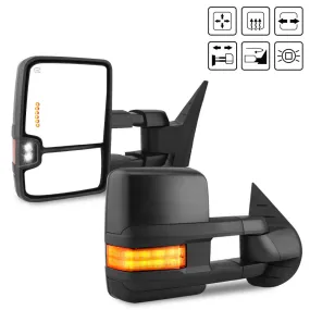 YITAMOTOR® 2007-2014 Chevy Silverado Extendable Tow Mirrors Power Heated with LED Turn Signal